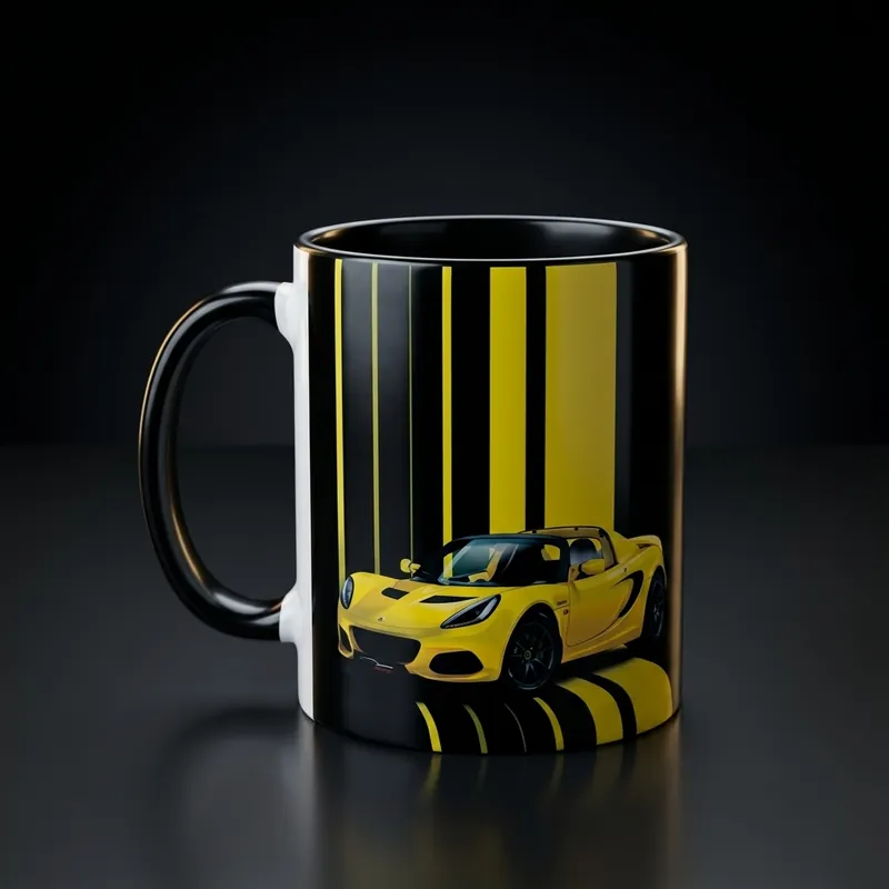 Černý hrnek s logem Lotus
